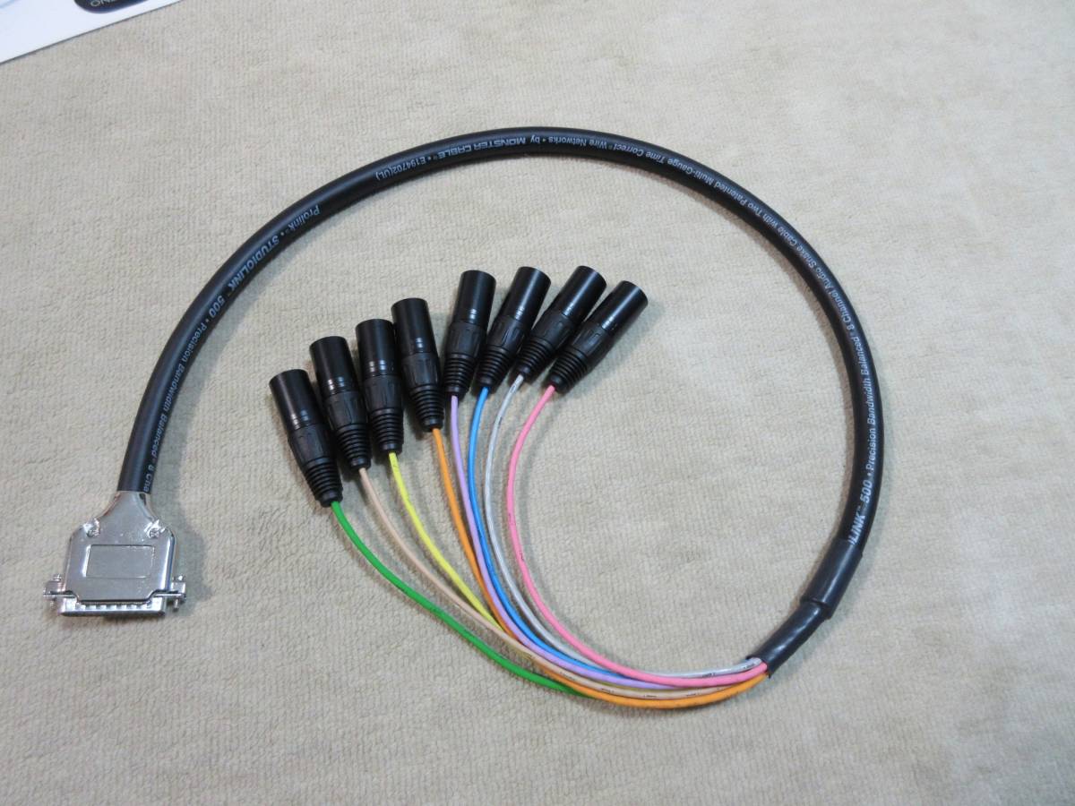 MONSTER CABLE Dsub 25 - XLRオス 8ch マルチケーブル D-sub 25 DB25 Tascam配列 Dsub 25pin XLRコネクター