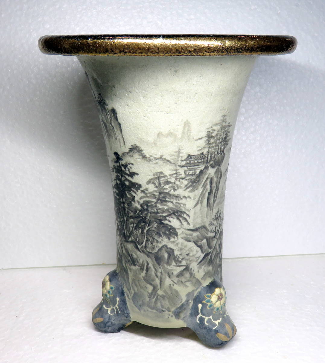 1910年代 清国末 民国時代 石湾窯 花鳥山風景模様 観賞用 植木鉢