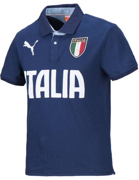 超激得，限定セール 14イタリア FIGC ポロシャツ 紺 ITALY PUMA正規 半袖 S(イタリア)｜売買されたオークション情報、yahooの商品情報をアーカイブ公開 - オークファン ユニフォーム