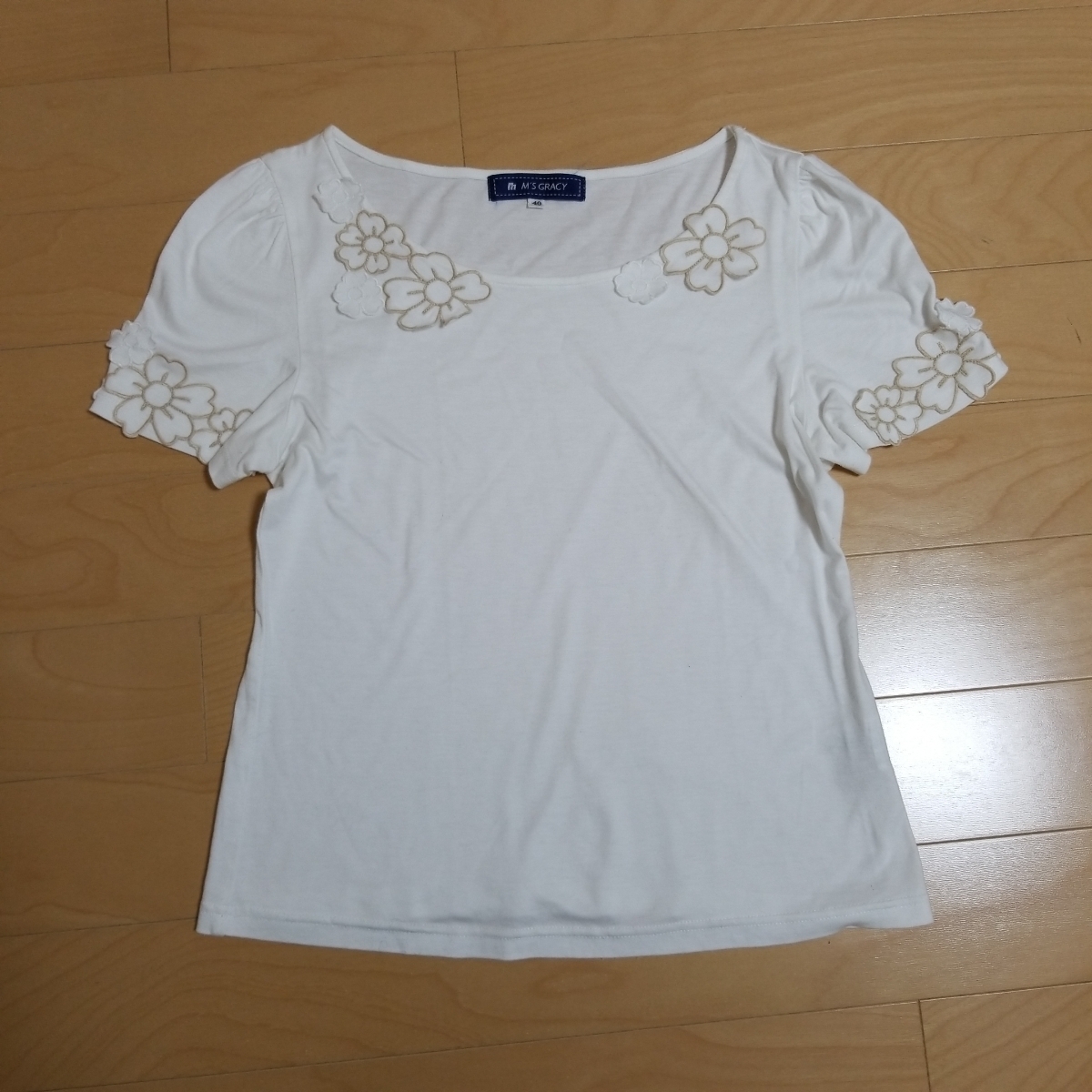 M's gracy エムズグレイシー お花 半袖カットソー 40