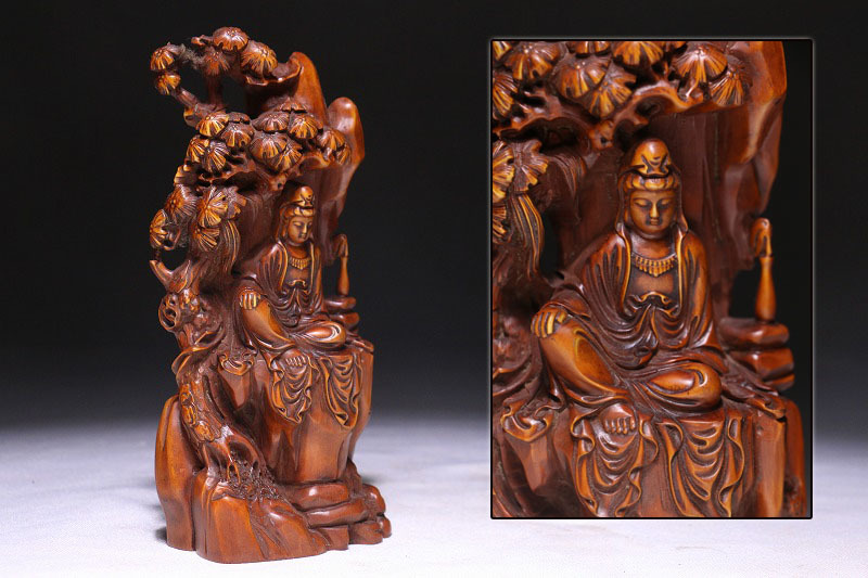 入蘆花（ロカニイル） 清代 木彫観音菩薩像（1616–1911 CE） 仏像