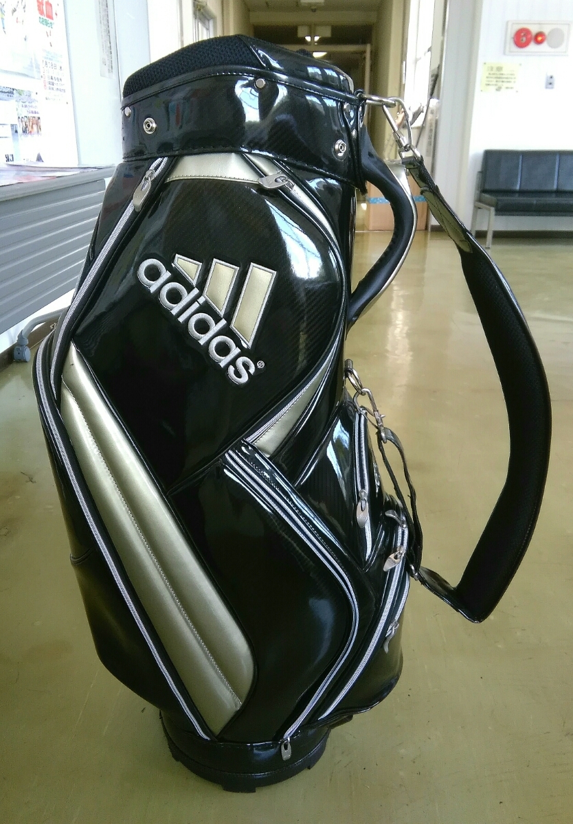 アディダス adidas エナメル ブラック キャディバッグ - | エナメル 