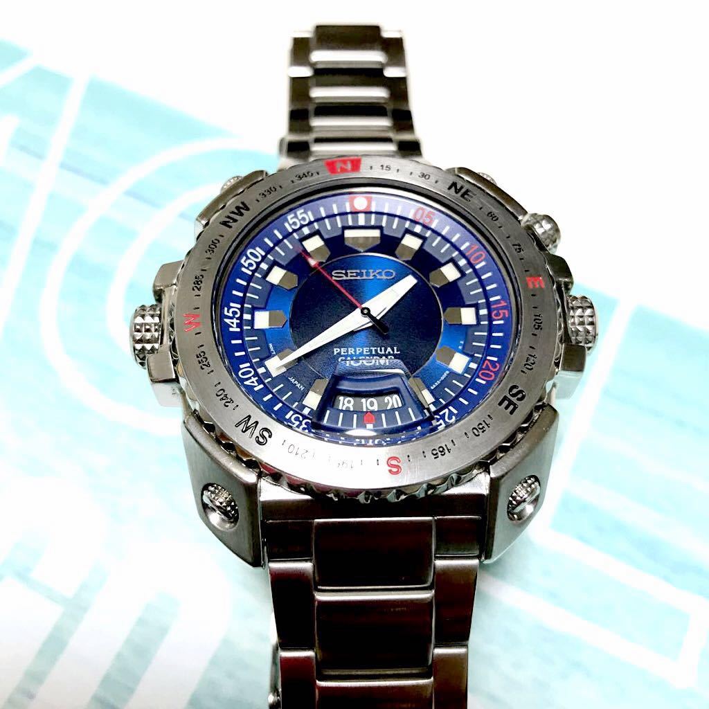 美品 ブルー系 SEIKO QUARTZ セイコー クォーツ パーペチュアル 
