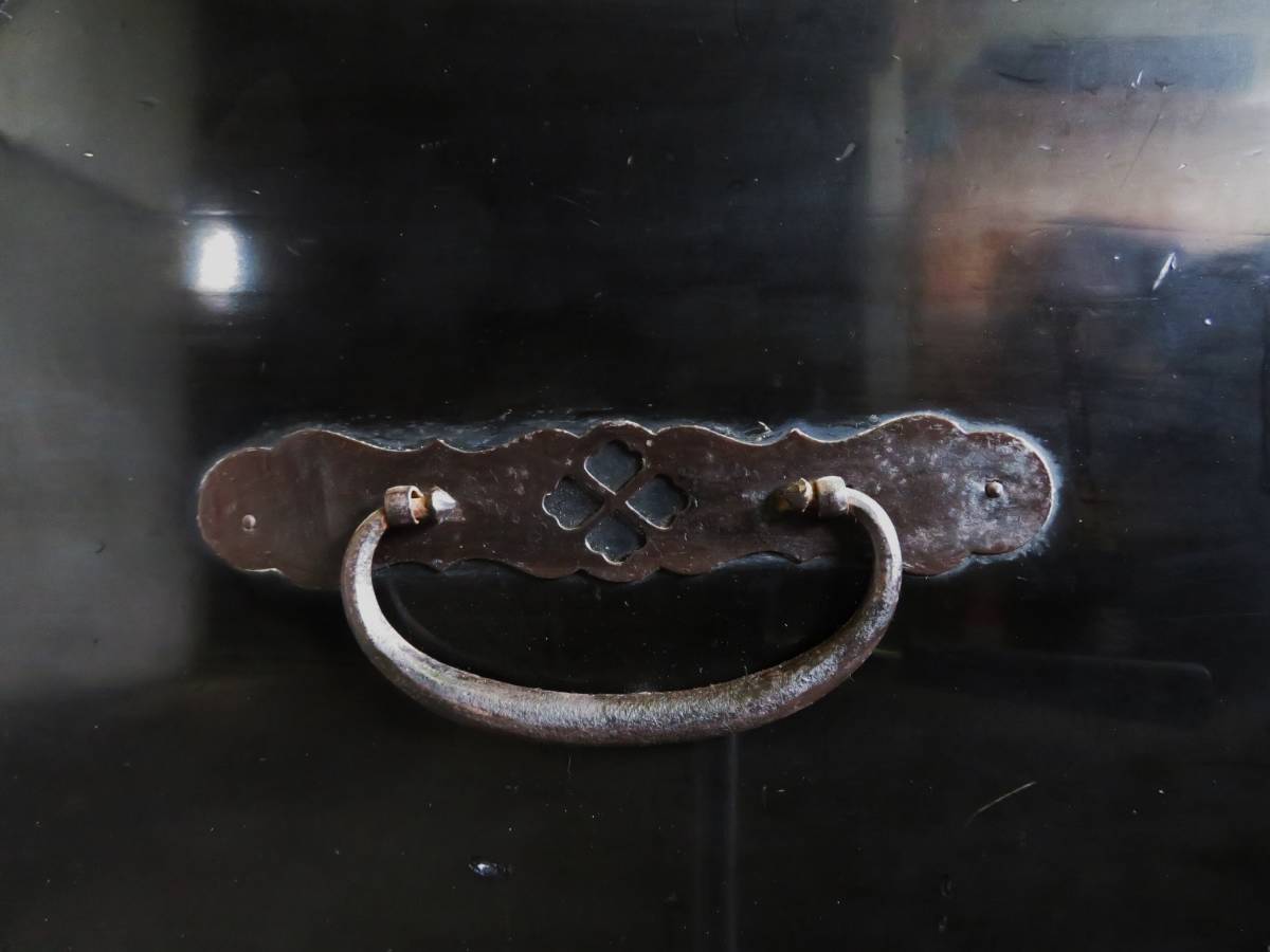 時代箪笥 庄内箪笥 黒漆 桜丸金具 中桐 ローチェスト ローボード 半