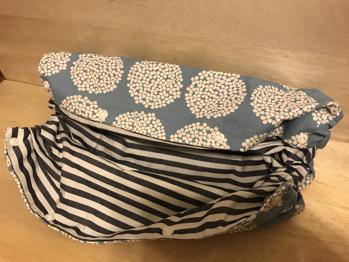 ハンドメイド☆エルゴ 抱っこ紐 収納カバー 北欧 サークルレース サックス_3