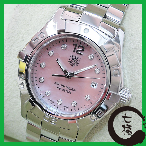 1円【タグ・ホイヤー】TAG HEUER アクアレーサー WAF141A ピンクシェル 