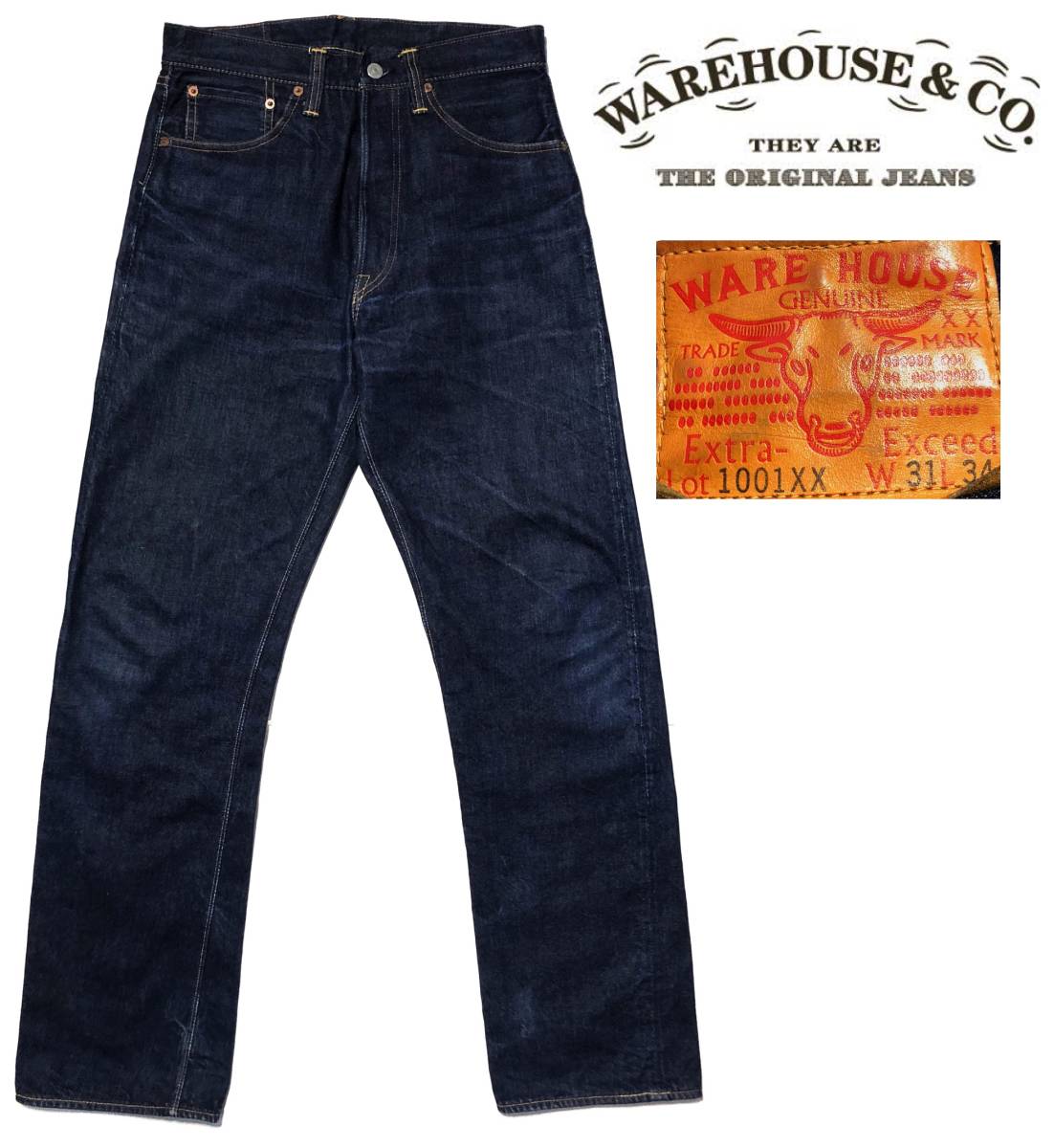 状態良好 名作 WAREHOUSE ウエアハウス 1001XX デニムパンツ W31 L34 