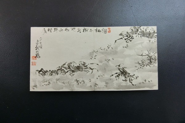 RD015「豆本 肉筆画帖」3帖 山水画 裏扉ハガレ 白紙部分有 和本唐本