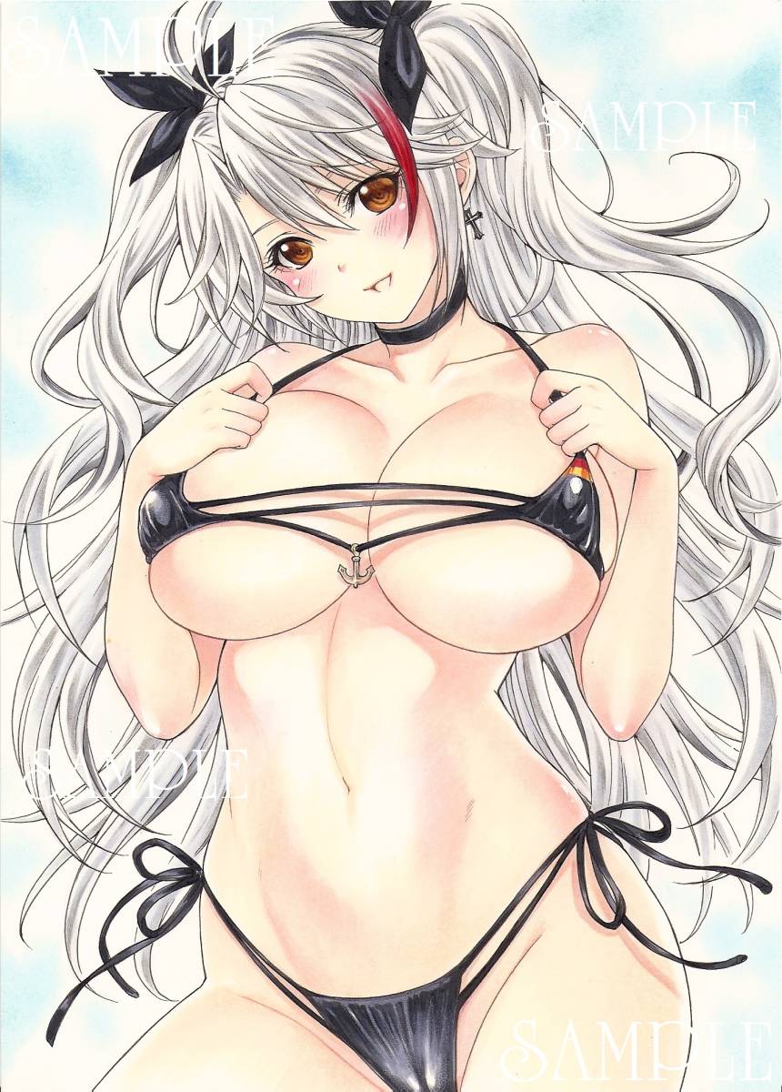 同人手描きイラスト アズールレーン プリンツ オイゲン 水着 手描きイラスト 売買されたオークション情報 Yahooの商品情報をアーカイブ公開 オークファン Aucfan Com