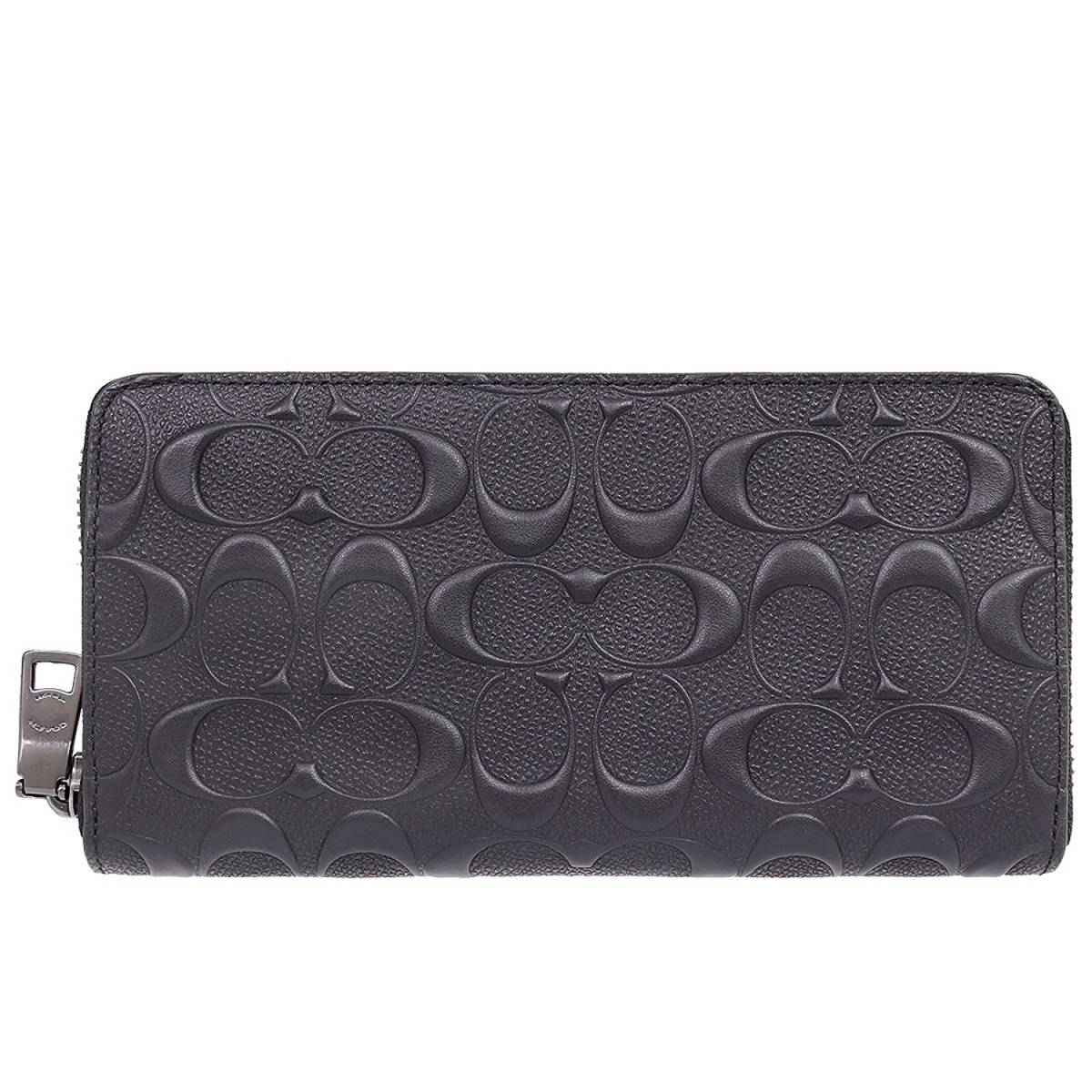 新作，豊富な D07401 正規品 コーチ COACH シグネチャー F58113 クロスグレーン レザー アコーディオン ジップ ラウンドファスナー 長財布 BLK(男性用財布)｜売買されたオークション情報、yahooの商品情報をアー 服飾小物