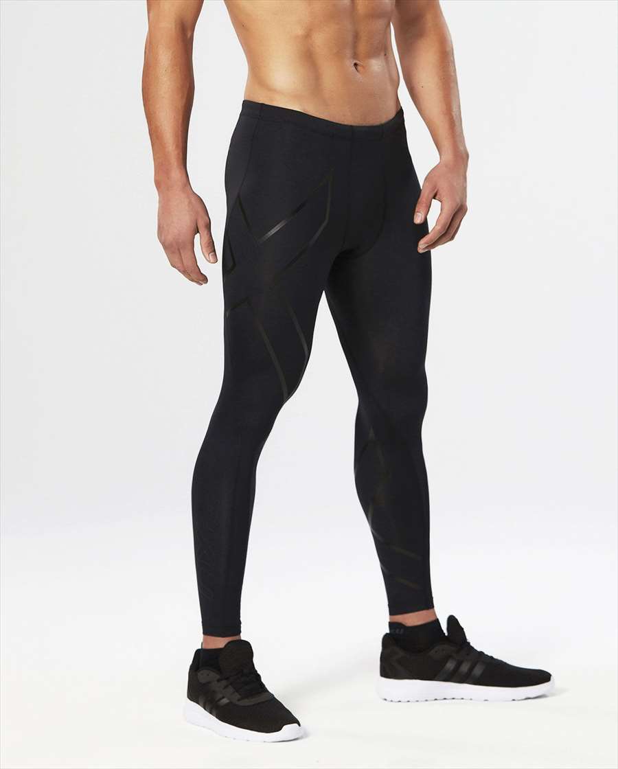 2XU Compressionメンズコンプレッション タイツ 男性用 レギンス 機能性タイツ トレーニング 伸縮性 黒logo