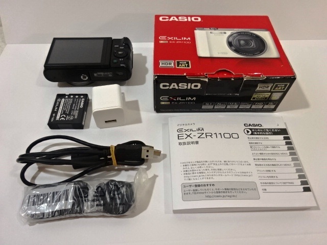 CASIO EXILIM EX-ZR1100 動作確認済　充電池・USB・取説付 CASIO □CASIO EXILIM EX-ZR1100 ブラック デジタルカメラ デジカメ