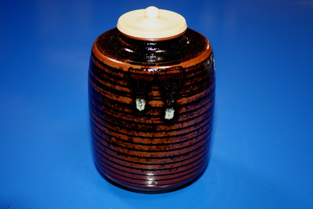 松本鉄山造　広沢金崋山　茶入共箱 松本鉄山造 広沢金崋山 茶入共箱 松本鉄山 松本鐵山 中興名物 広沢金