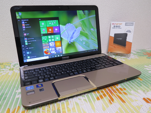 高速Core i7(Ivy Bridge)☆爆速新SSD480GB】T552/58FB 東芝 ゴールド 
