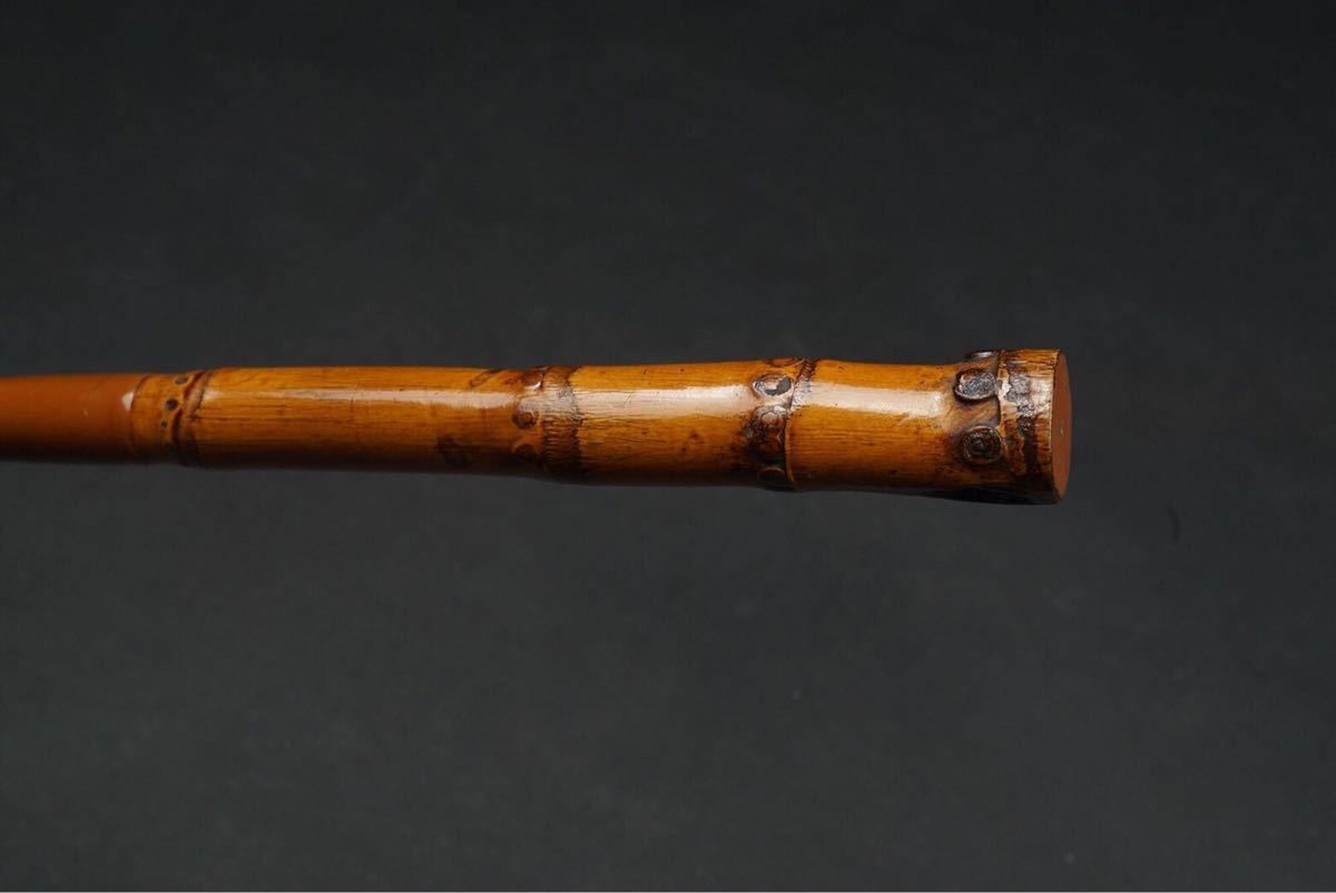 A-0725 ◇秀逸作◇ 竹竿 2セット 和竿 全長119cm 81cm 漆 時代 袋付