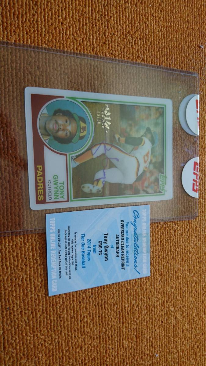  10枚限定 # TONY GWYNN # 2014 TOPPS TIER ONE OVERSIZAD CLEAR REPRINT AUTO レデ付(Topps)｜売買されたオークション情報、yahooの商品情報をアーカイブ公開 - オークファン シングルカード