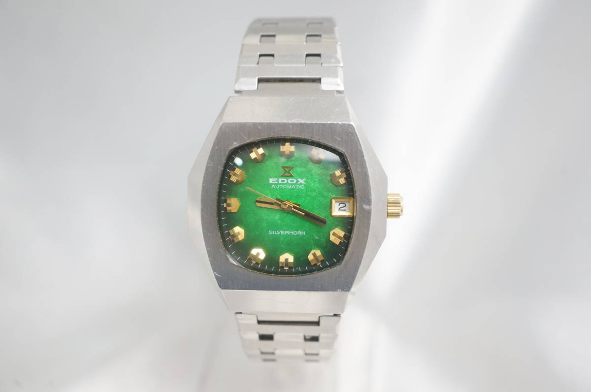 EDOX SILVER HORN 自動巻き メンズ腕時計 エドックス◇1970年代 △EDOX 