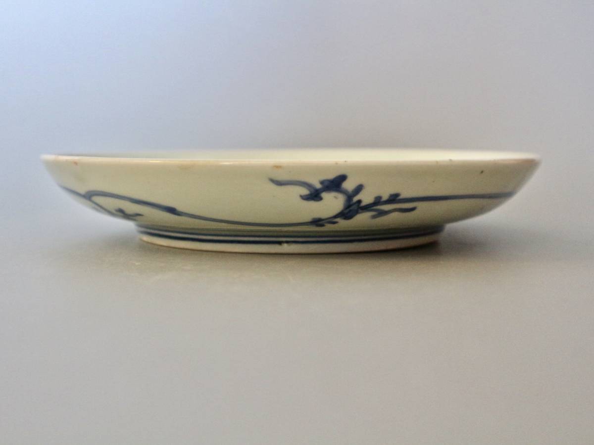 古伊万里 染付 藍柿右衛門 鮎文 中皿【箱有/箱書き有】