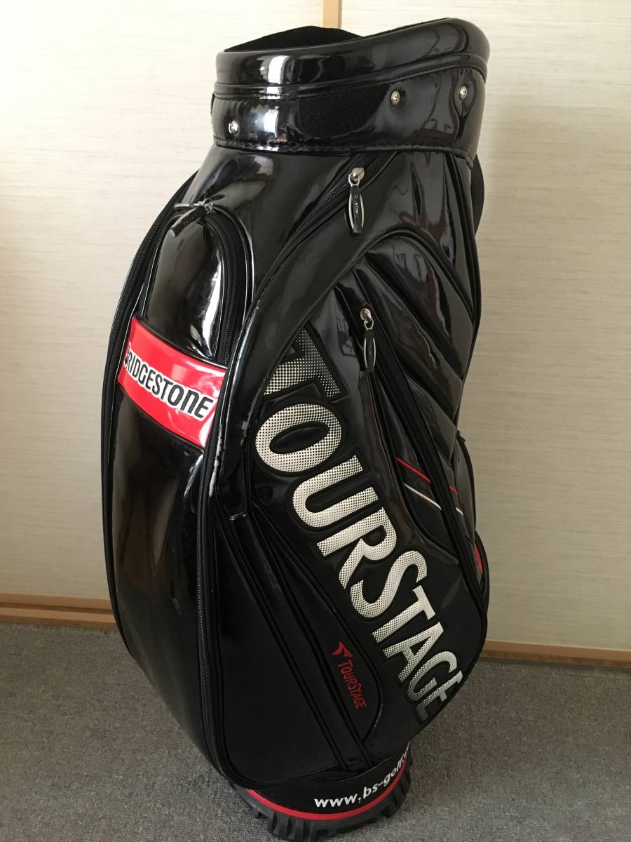 TOURSTAGE キャディバッグ エナメル ブラック ブリヂストン ツアーステージエナメルキャディーバッグ TOURSTAGE