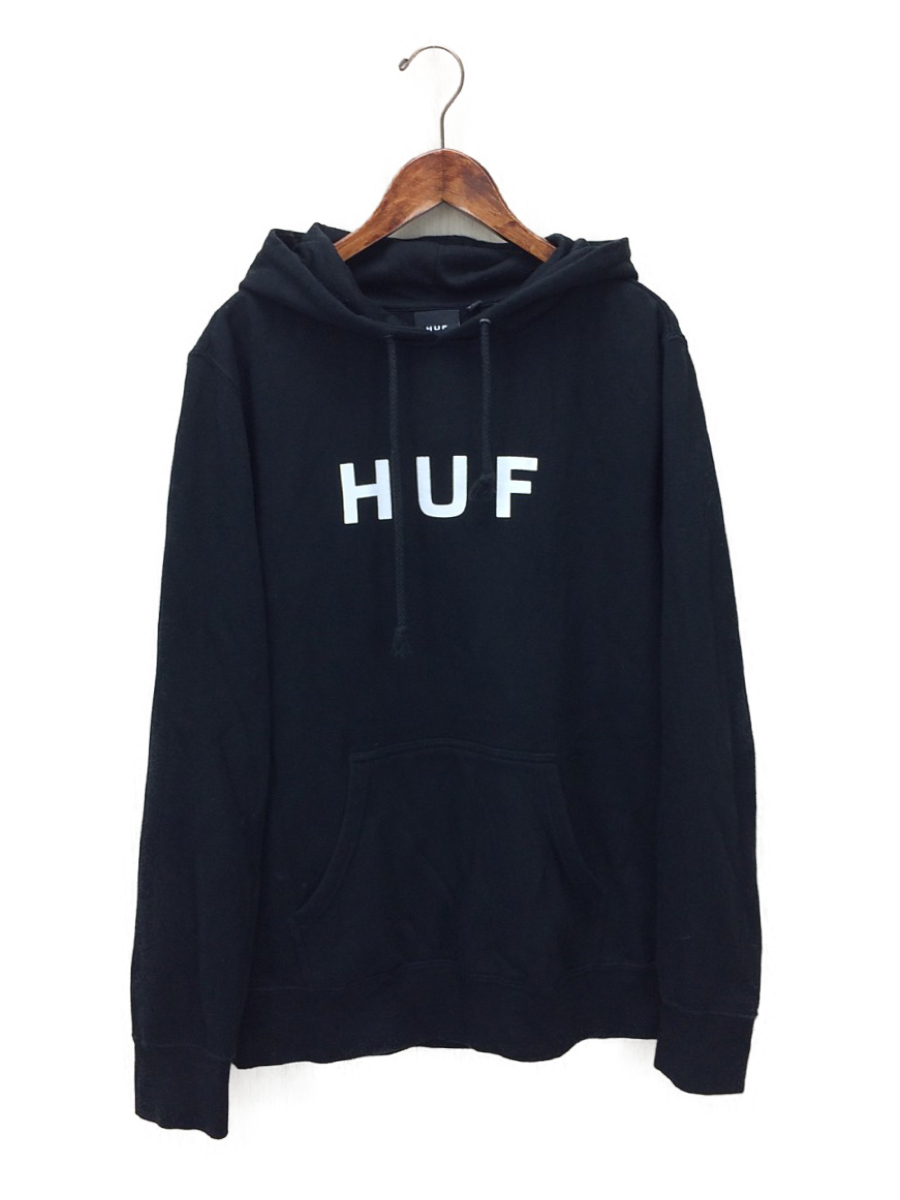 人気SALE，SALE HUF ハフ/プルオーバーパーカー/M/コットン/ブラック/フロントロゴフーディー(Mサイズ)｜売買されたオークション情報、yahooの商品情報をアーカイブ公開 - オークファン Mサイズ