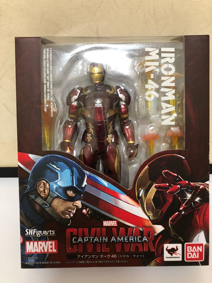 【中古美品】SHフィギュアーツ　アイアンマン　マーク４６　シビルウォー　アベンジャーズ　