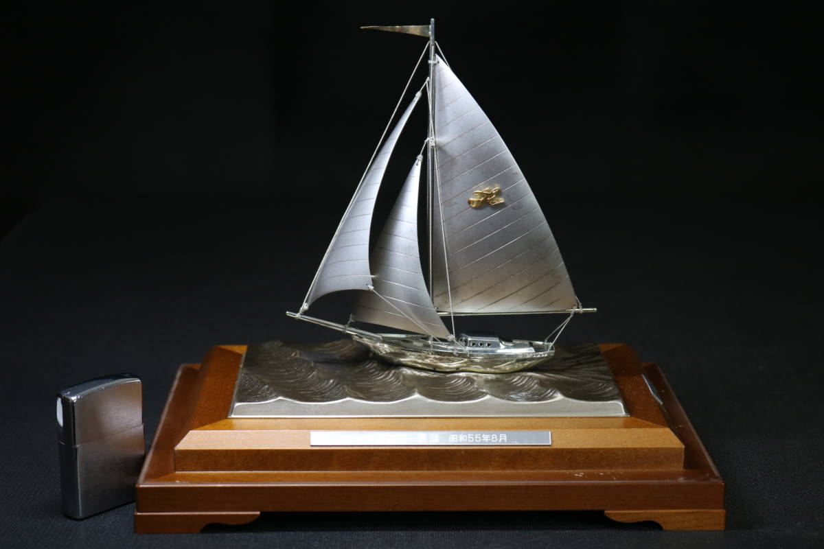 昊関武比古作 TAKEHIKO 純銀帆船 純銀ヨット 置物 銀製置物 帆船