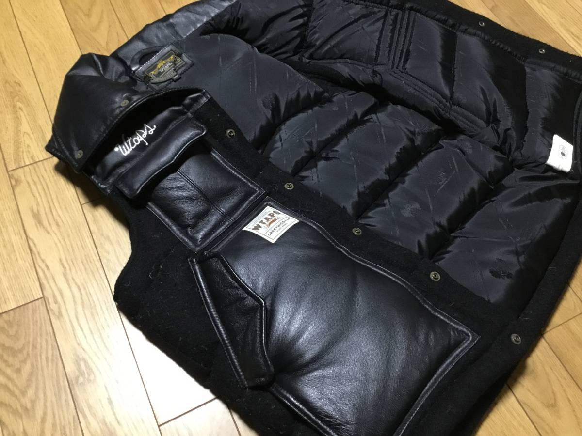 WTAPS BROKE BACK 黒S ダウンベストレザー ミリタリー JUNGLE BUDS  