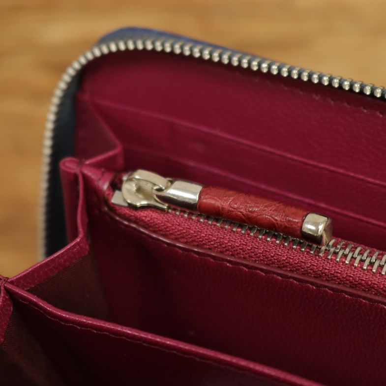1円 新品 AKNAS／長財布 最高級クロコダイル ワニ革 ラウンド 
