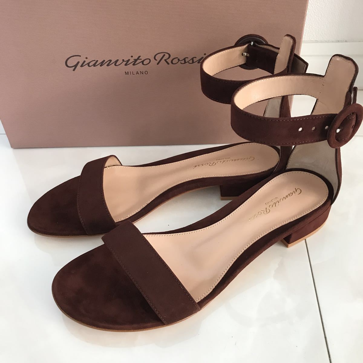 ジャンヴィトロッシ GIANVITO ROSSI Portofino 20 チョコレート色 36 