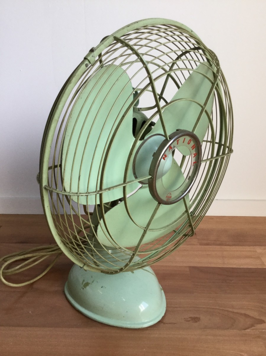 当時物 】昭和 レトロ扇風機 ナショナル National アンティーク 青羽 3