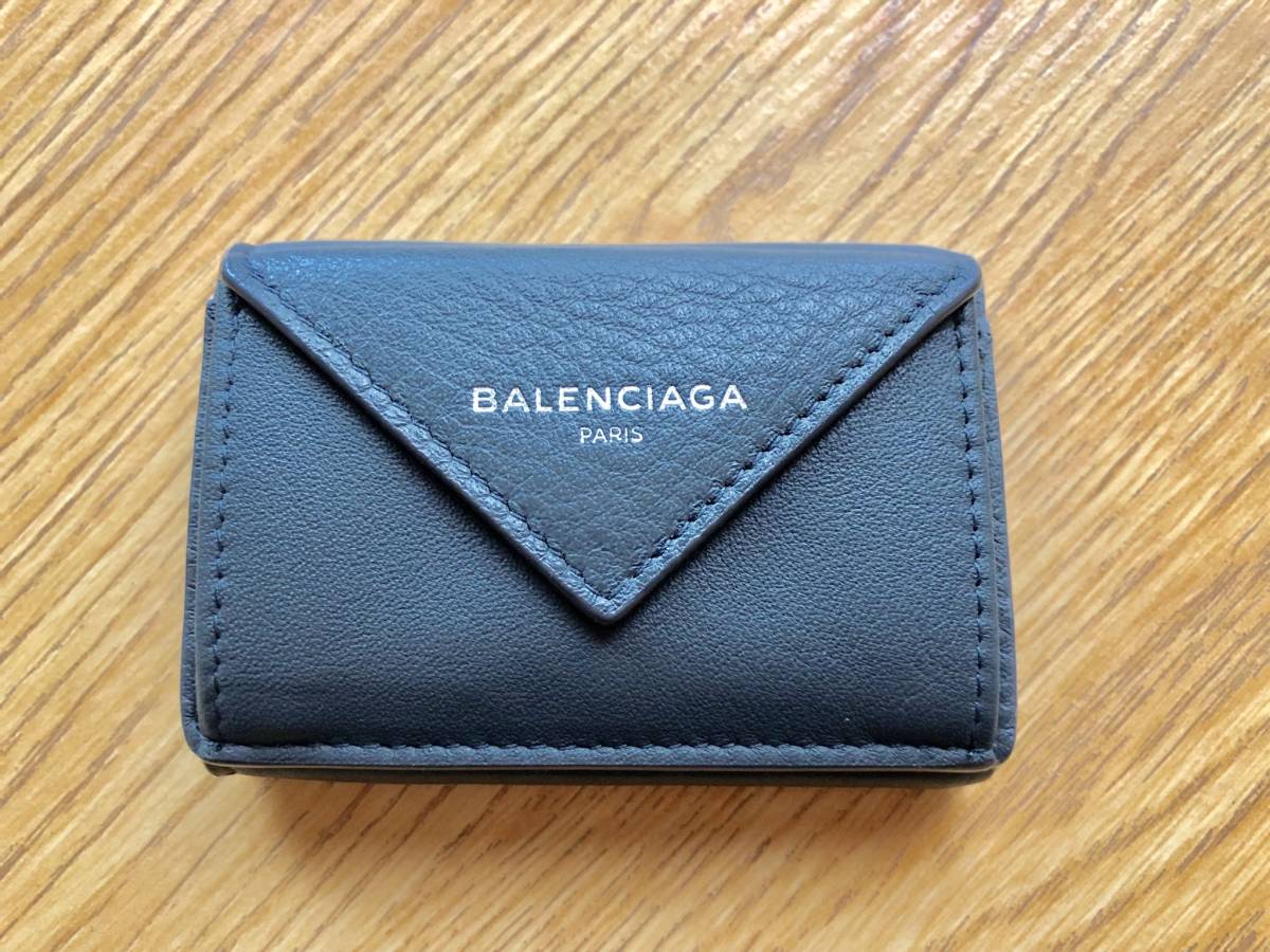 BALENCIAGA】バレンシアガ☆ペーパーミニウォレット グレー ペーパー 