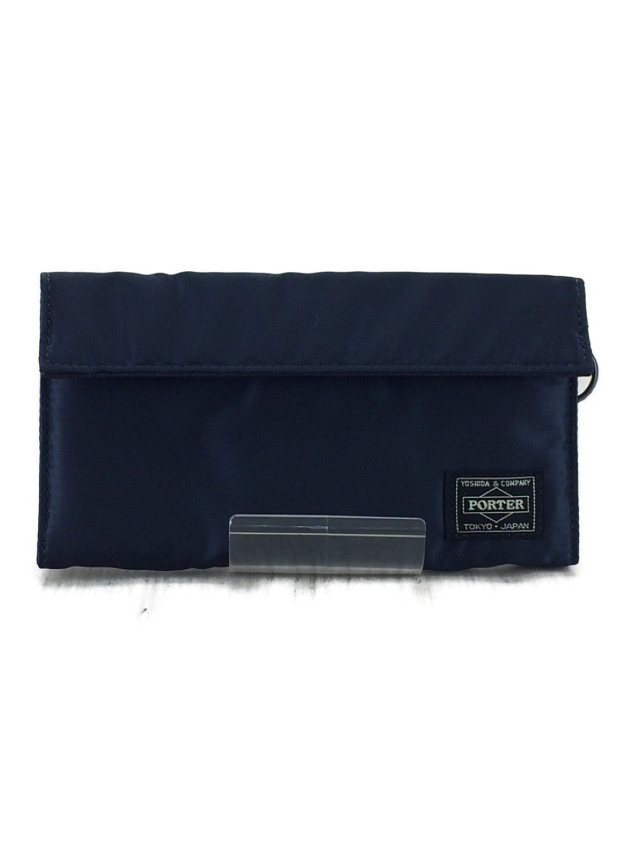 PORTER◆長財布/ナイロン/NVY/タンカ/サイフ/メンズ/二つ折り/ウォレット/ロゴ/札入れ/ネイビー