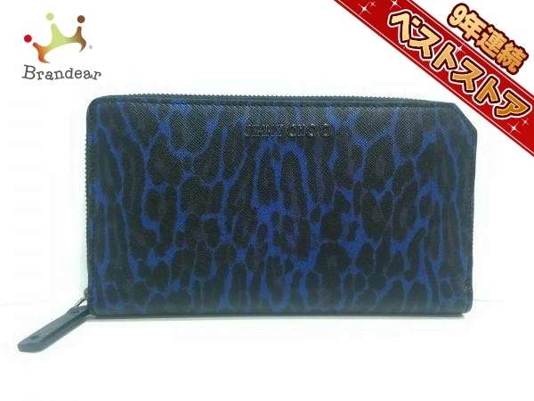 JIMMY CHOO 速かっ ジミーチュウ パープル ラウンドジップ 長財布 