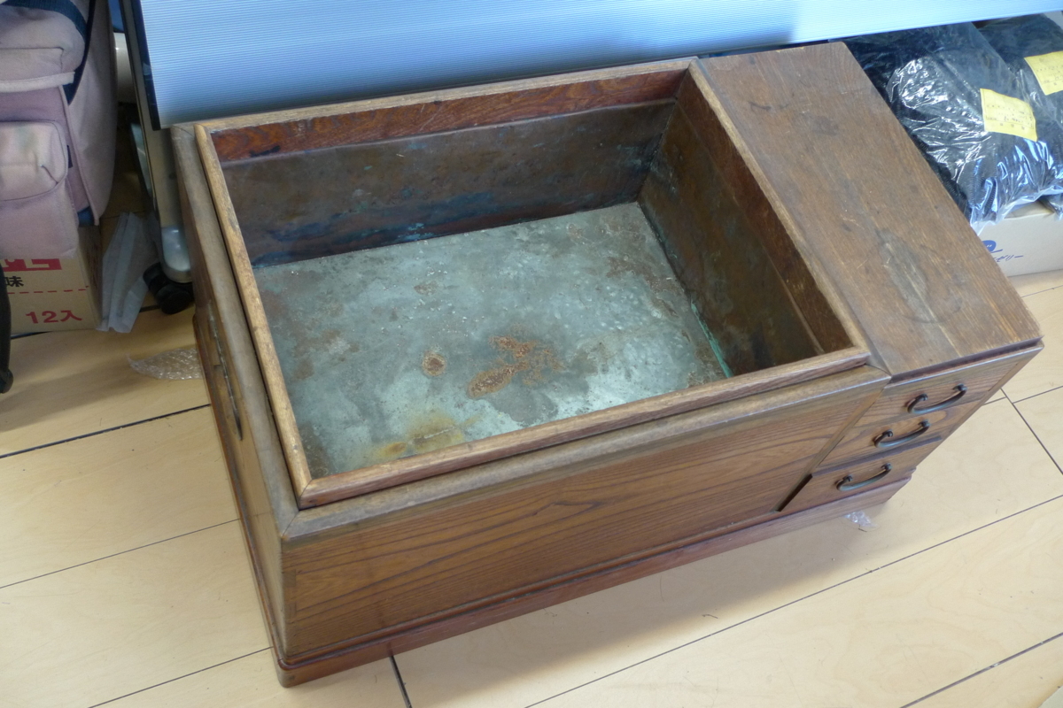 アンティーク関東火鉢 和家具 引き出し 囲炉裏 長火鉢 古道具 長火鉢 
