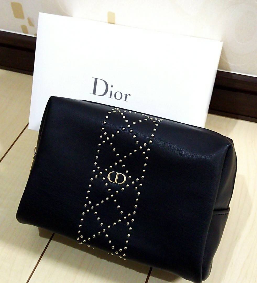 ☆Dior 2018年☆ ディオール アディクト クリスマスオファー ポーチ ブラック【新品 未使用】ゴールド スタッズ