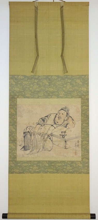 掛け軸】 長沢蘆雪 「醉李白図」 箱書きあり 円山応挙の高弟 奇想の