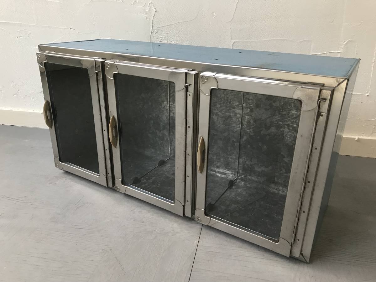 店舗 銀座 古いブリキとガラスのショーケース・扉付・陳列／検索用 