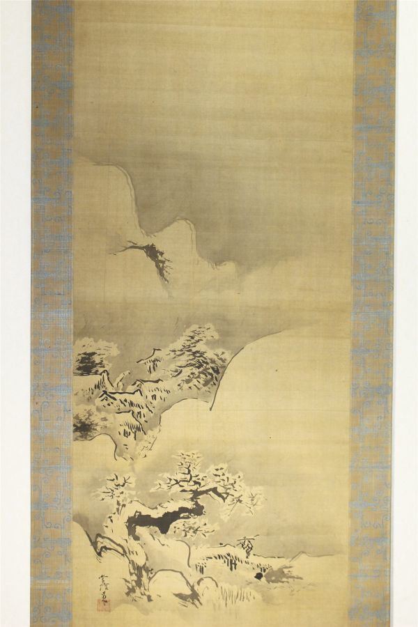 狩野常信/布袋図/川渡布袋図/掛軸/名家伝来/Z-512 狩野常信⁄布袋図⁄川渡布袋図⁄掛軸⁄名家伝来⁄Z-512 狩野常信⁄布袋図⁄