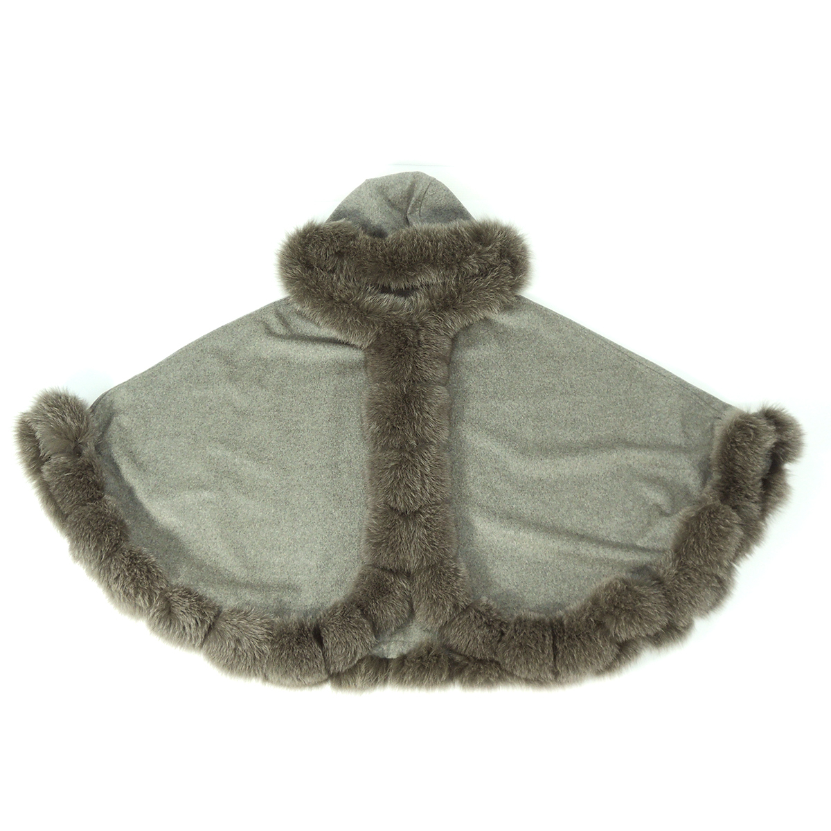 SAGA FURS ポンチョ カシミヤ100％ ブルーフォックス ラビット 毛皮 極美品 SAGA FURS カシミヤ100 フォックス ラビットファー ポンチョ