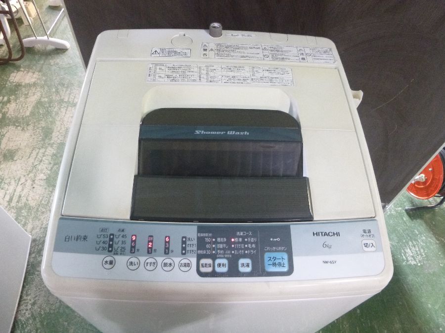 日立 洗濯機 NW-6SY 風乾燥 白い約束 6kg 14年製 動作品 中古