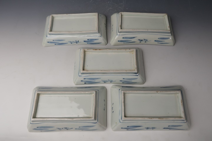 染付 古伊万里 山水図 伊万里 iichi 江戸後期 高さ5cm 骨董 変形皿