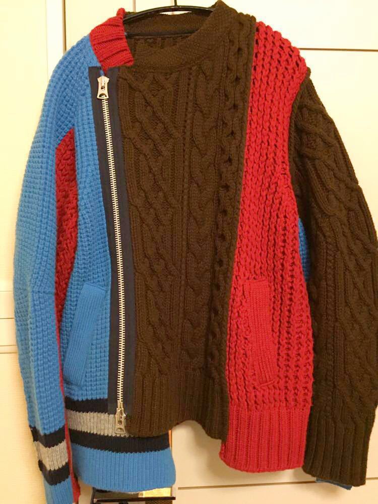 大特価 中古 希少 即完売 sacai 18AW プルオーバー ケーブルニット サイズ1 サカイ メンズ