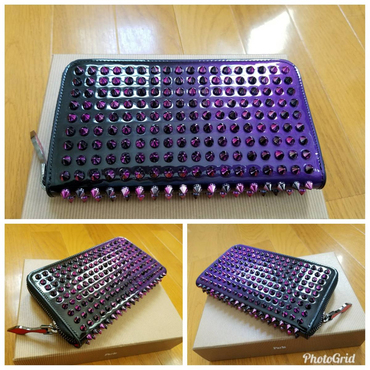 レディース 極美品 ルブタン 長財布 パネトーネ グラデーション