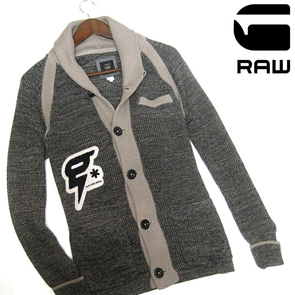 新品▽ ジースターロウ G-STAR RAW gワッペン ショールカラー ニット 