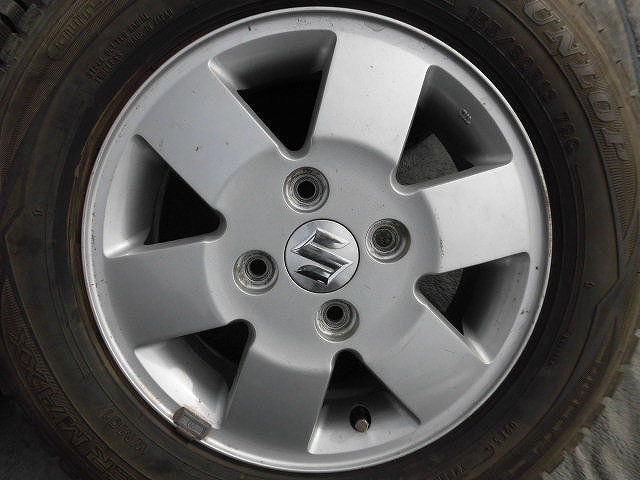 スタッドレス屋155/80R13スズキアルミ付き4本（4.5J 100 4穴 +50)本州