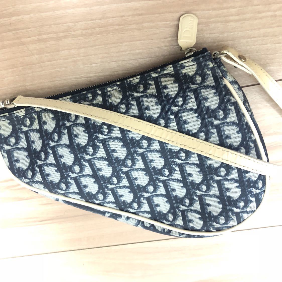 DIORディオールサドルバッグ ディオール サドル) サドル キャンバス バッグ・カバン ディオール サドルバッグ ハンドバッグ ブルー レディース 一円スタート