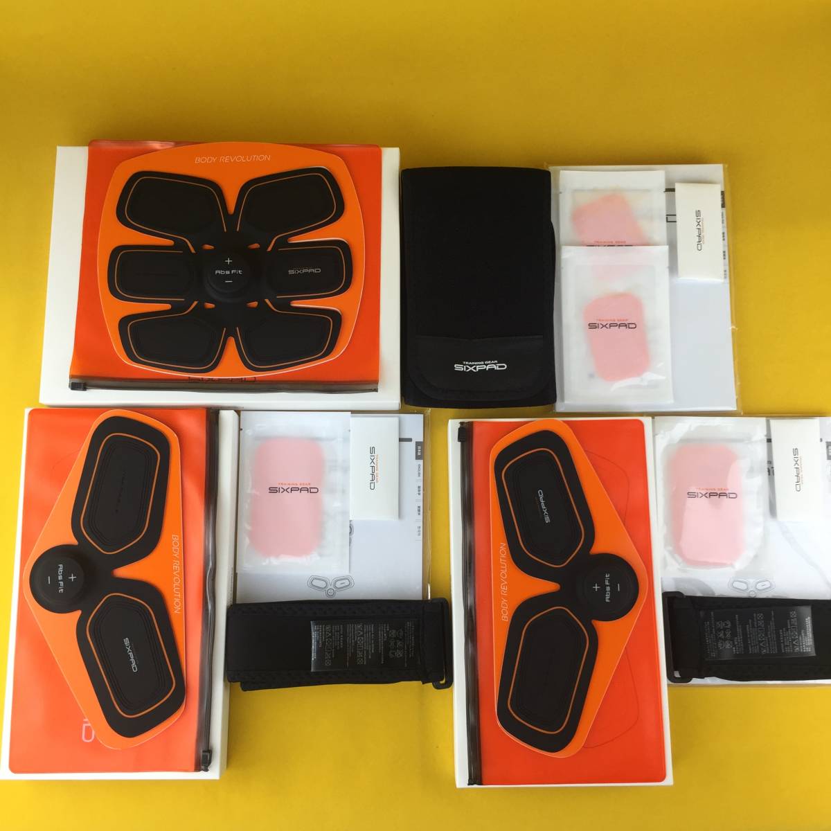 【売れ筋商品】　アブズフィットとボディフィット×2台のセット　動機材　筋肉トレーニング MTG腹筋 ウエスト パッド ドレス