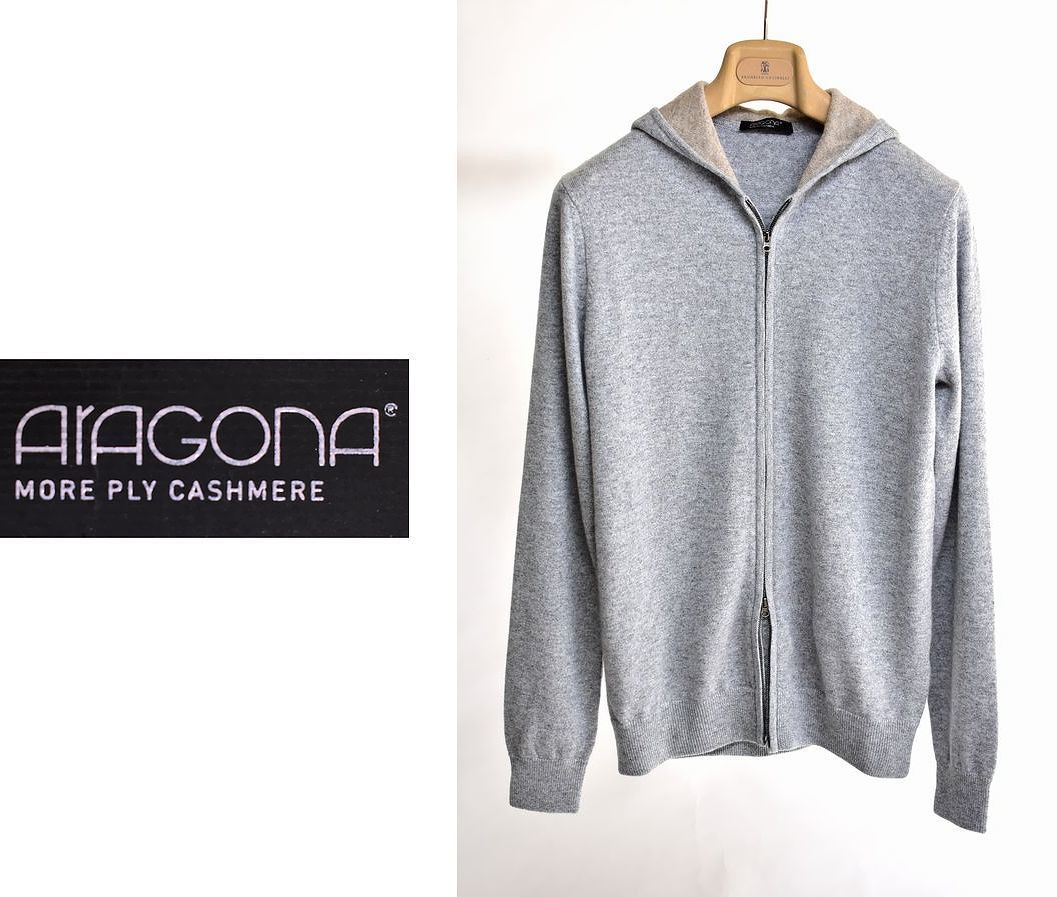 【格安，爆買い】 カシミヤ100％ イタリア製 ARAGONA アラゴナ やわトロメンズニットパーカー ５０(Lサイズ)｜売買されたオークション情報、yahooの商品情報をアーカイブ公開 - オークファン ジャンパー、ブルゾン一般