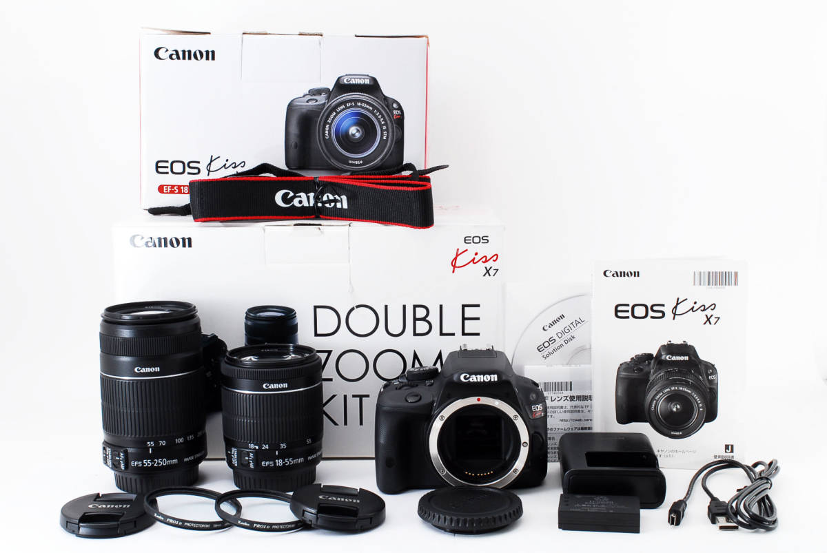 新品，HOT 【新品同様箱付き】 Canon キャノン EOS KISS X7 EF-S 18 