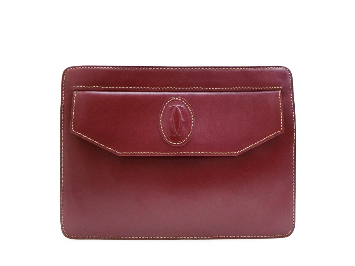 ◇S6295 Cartier カルティエ マストライン レザー クラッチ バッグ 